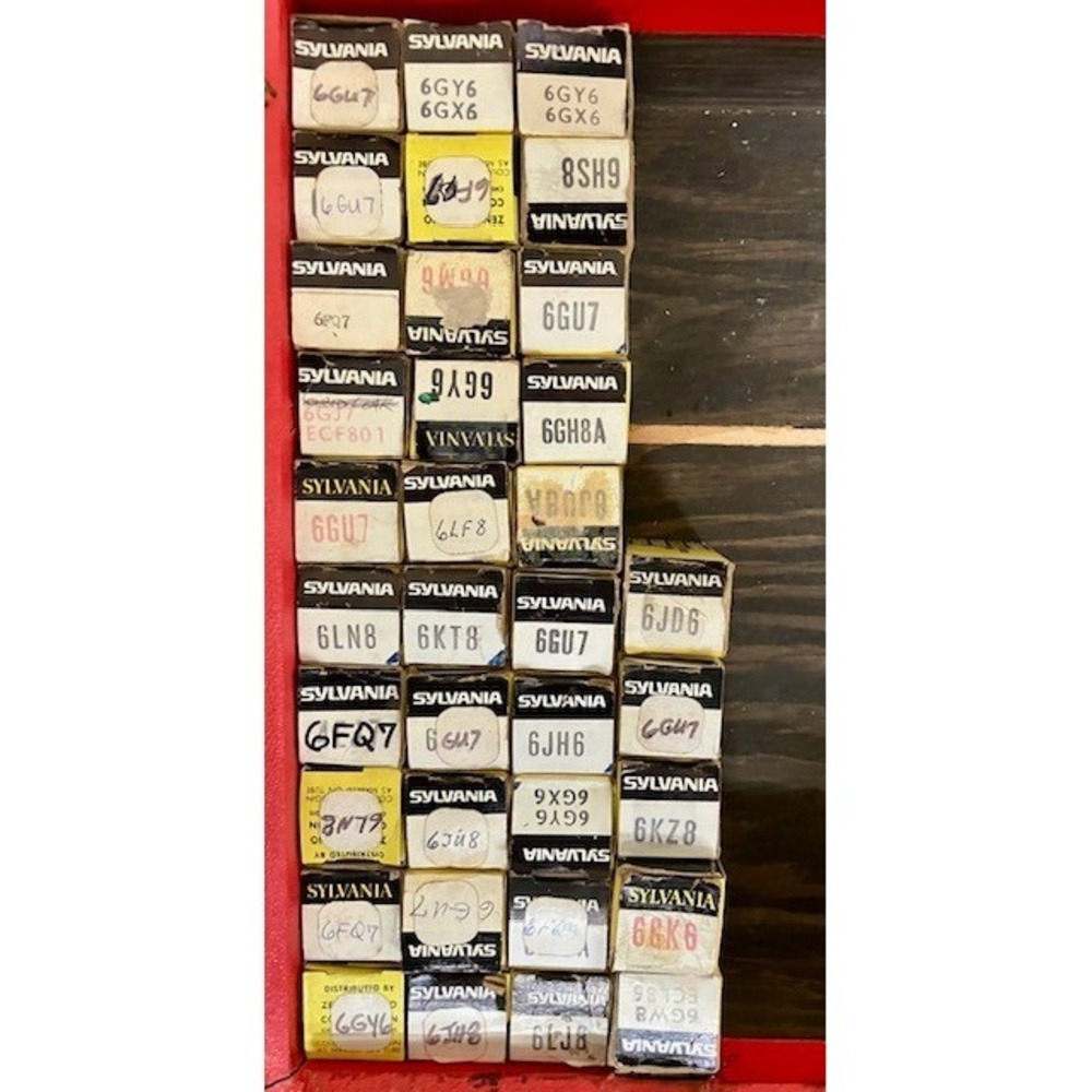 Lot of 35 Sylvania Electronic Tubes Assorted Size with box UNTESTED "AS IS"‎